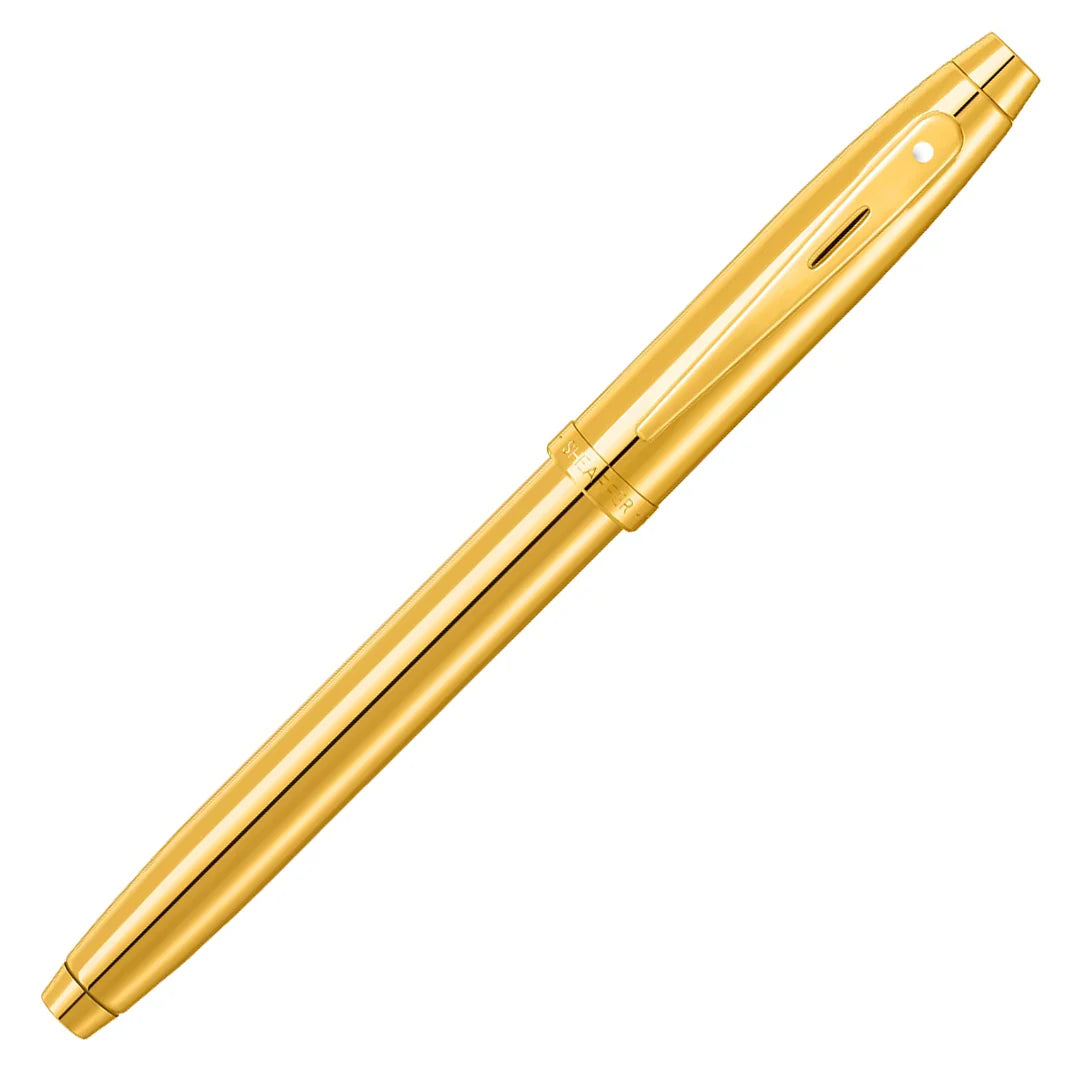 KSG set - Single Pen SET - Sheaffer 100 Rollerball Pen - Gold - Glossy Full Gold PVD