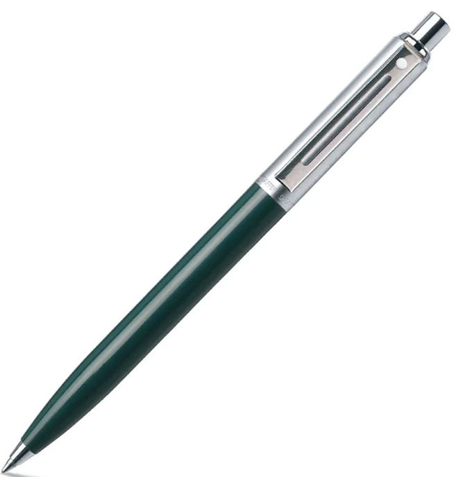 Sheaffer Sentinel Ballpoint Pen - Chrome Cap Green Barrel Chrome Trim (with LASER Engraving) - KSGILLS.com | The Writing Instruments Expert