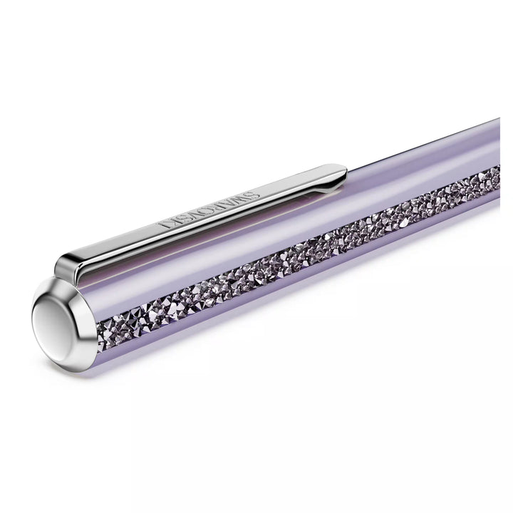 Swarovski Crystal Shimmer Glossy Shinny Ballpoint Pen - Purple Chrome Trim (with LASER Engraving)