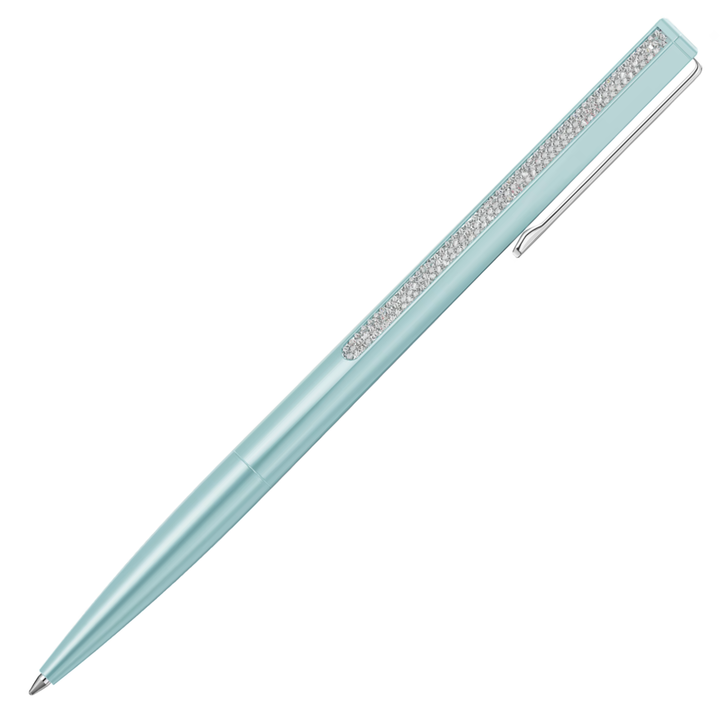 Swarovski Crystal Shimmer Hexagon Ballpoint Pen - Blue Chrome Trim (with LASER Engraving)