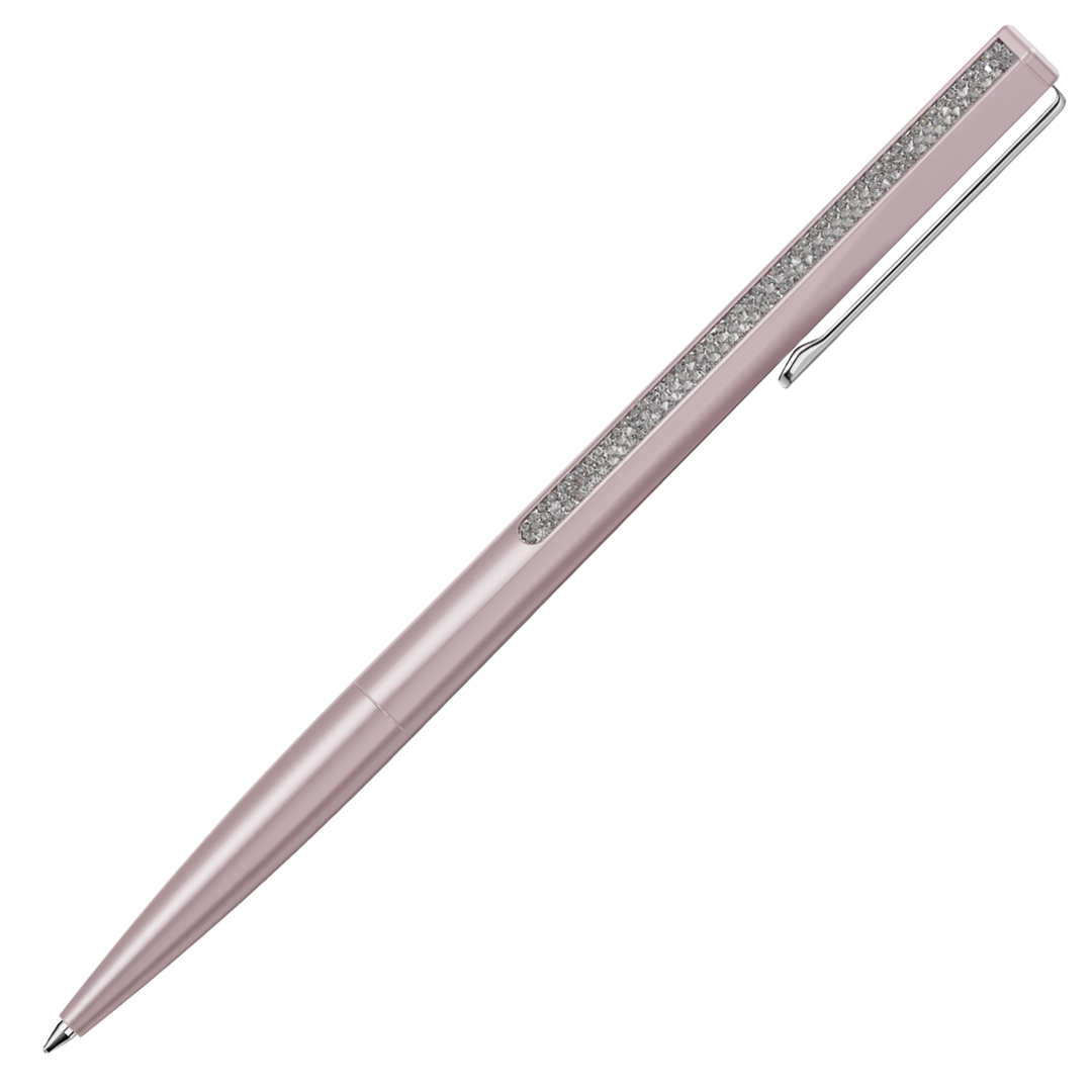 Swarovski Crystal Shimmer Hexagon Ballpoint Pen - Pink Chrome Trim (with LASER Engraving)