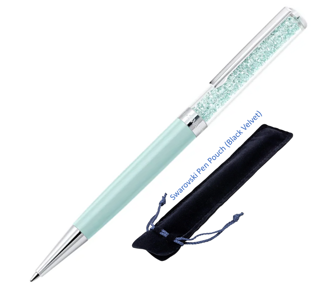 Swarovski Crystalline Ballpoint Pen - Green Chrome Trim (with LASER Engraving) - KSGILLS.com | The Writing Instruments Expert