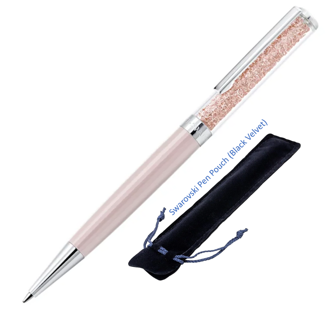 Swarovski Crystalline Ballpoint Pen - Pink Chrome Trim (with LASER Engraving) - KSGILLS.com | The Writing Instruments Expert