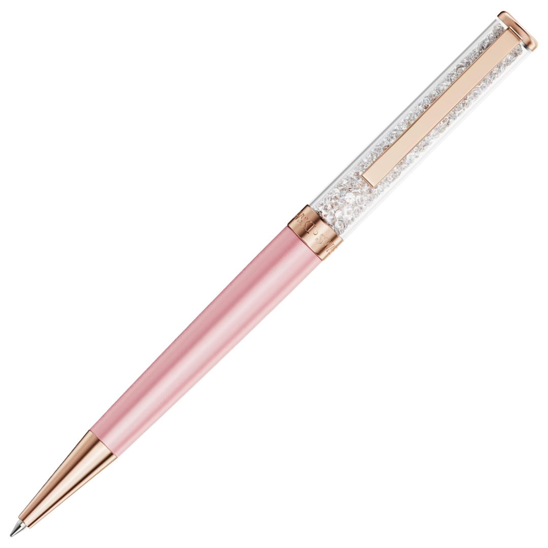 Swarovski Crystalline Ballpoint Pen - Pink Gold Trim (with LASER Engraving)