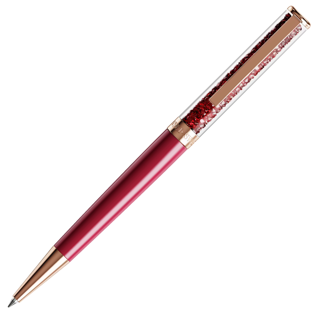 Swarovski Crystalline Ballpoint Pen - Pink Red Rose Gold Trim (with LASER Engraving)