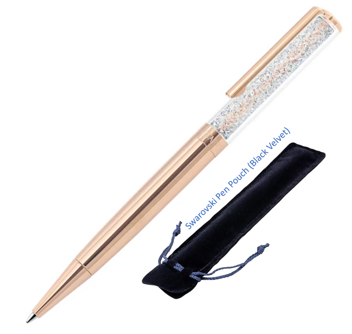 Swarovski Crystalline Ballpoint Pen - Rose Gold Trim (with LASER Engraving) - KSGILLS.com | The Writing Instruments Expert