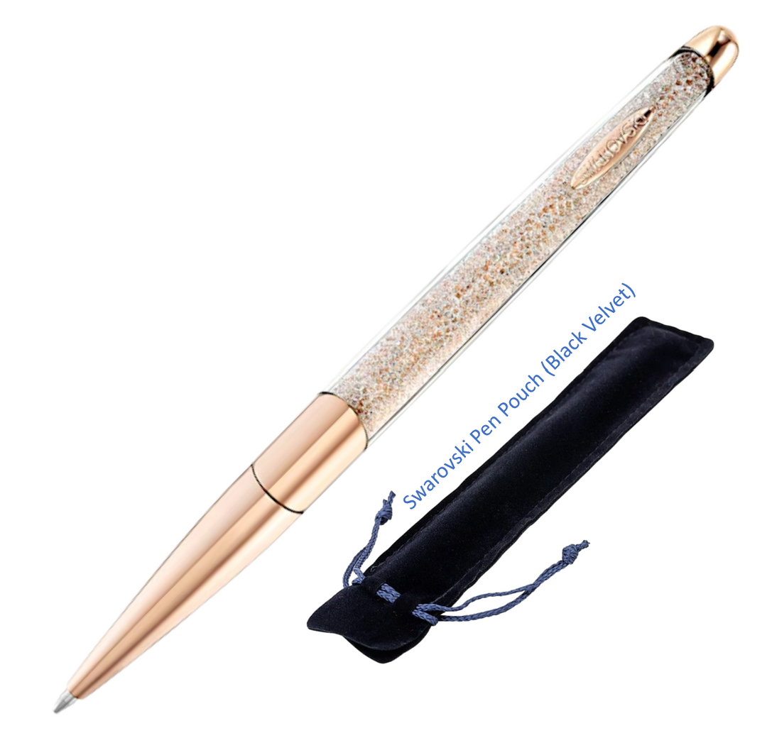 Swarovski Crystalline Nova Ballpoint Pen - Champagne Rose Gold Trim (with LASER Engraving) - KSGILLS.com | The Writing Instruments Expert