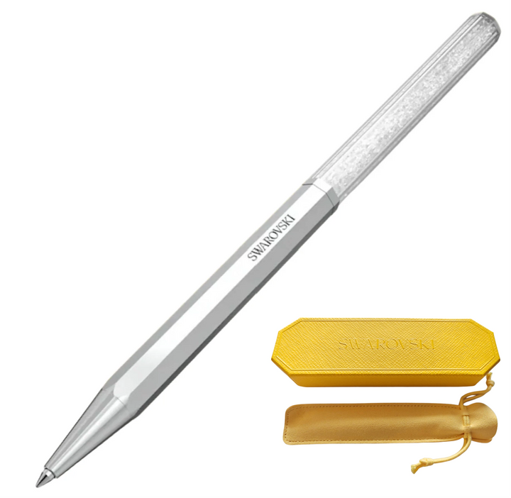 Swarovski Crystalline Octagon Ballpoint Pen - Silver Chrome Trim (with LASER Engraving) - KSGILLS.com | The Writing Instruments Expert