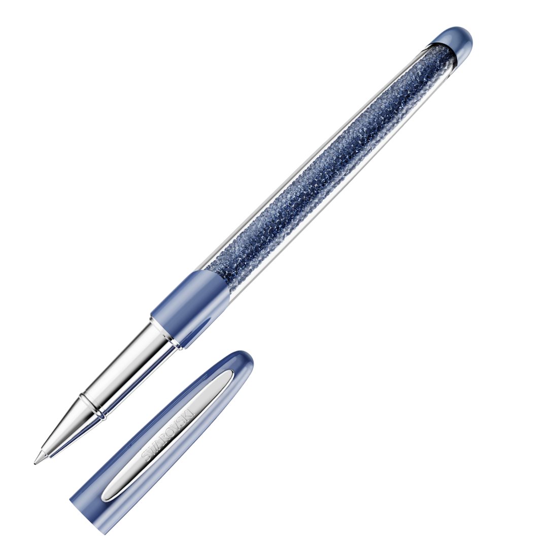 Swarovski Crystalline Nova Rollerball Pen - Blue Chrome Trim (with LASER Engraving)