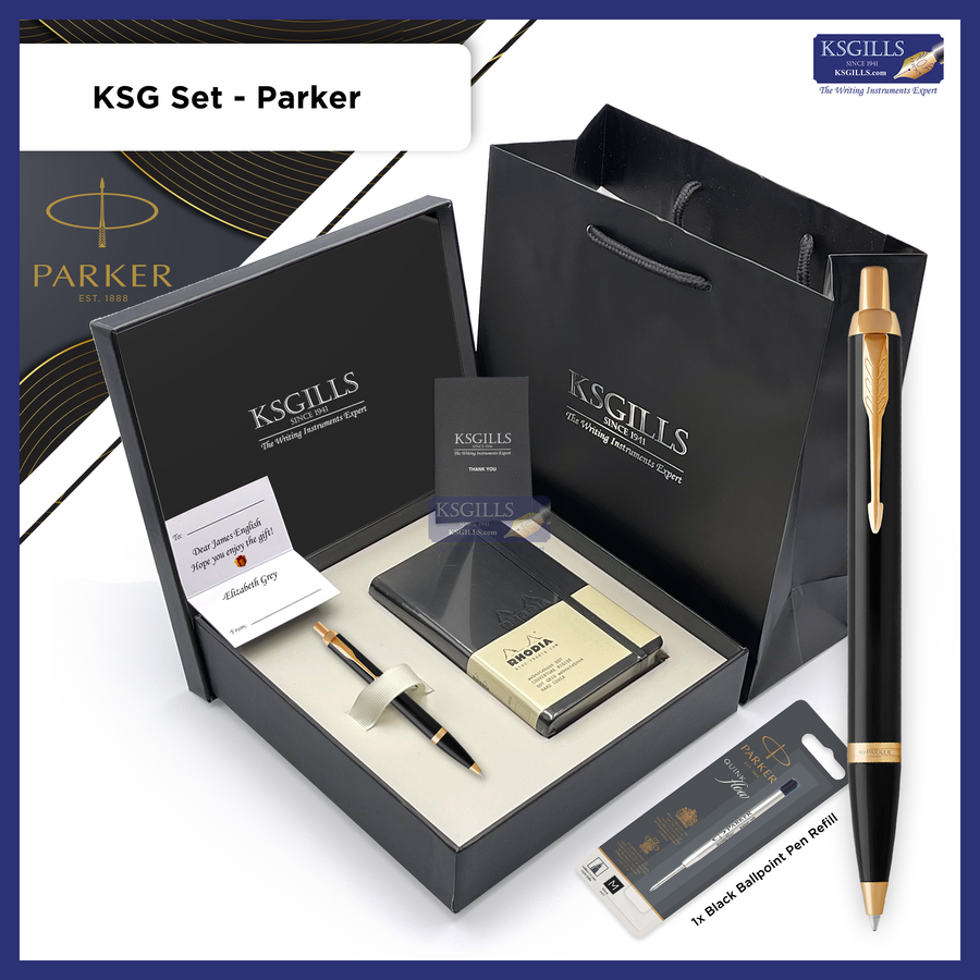 KSG set - Notebook SET & Single Pen (Parker IM Ballpoint Pen [Various Colours] with RHODIA A6 Notebook - KSGILLS.com | The Writing Instruments Expert