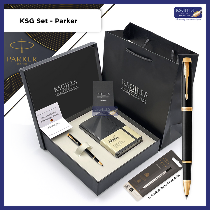 KSG set - Notebook SET & Single Pen (Parker IM Rollerball Pen [Various Colours] with RHODIA A6 Notebook - KSGILLS.com | The Writing Instruments Expert