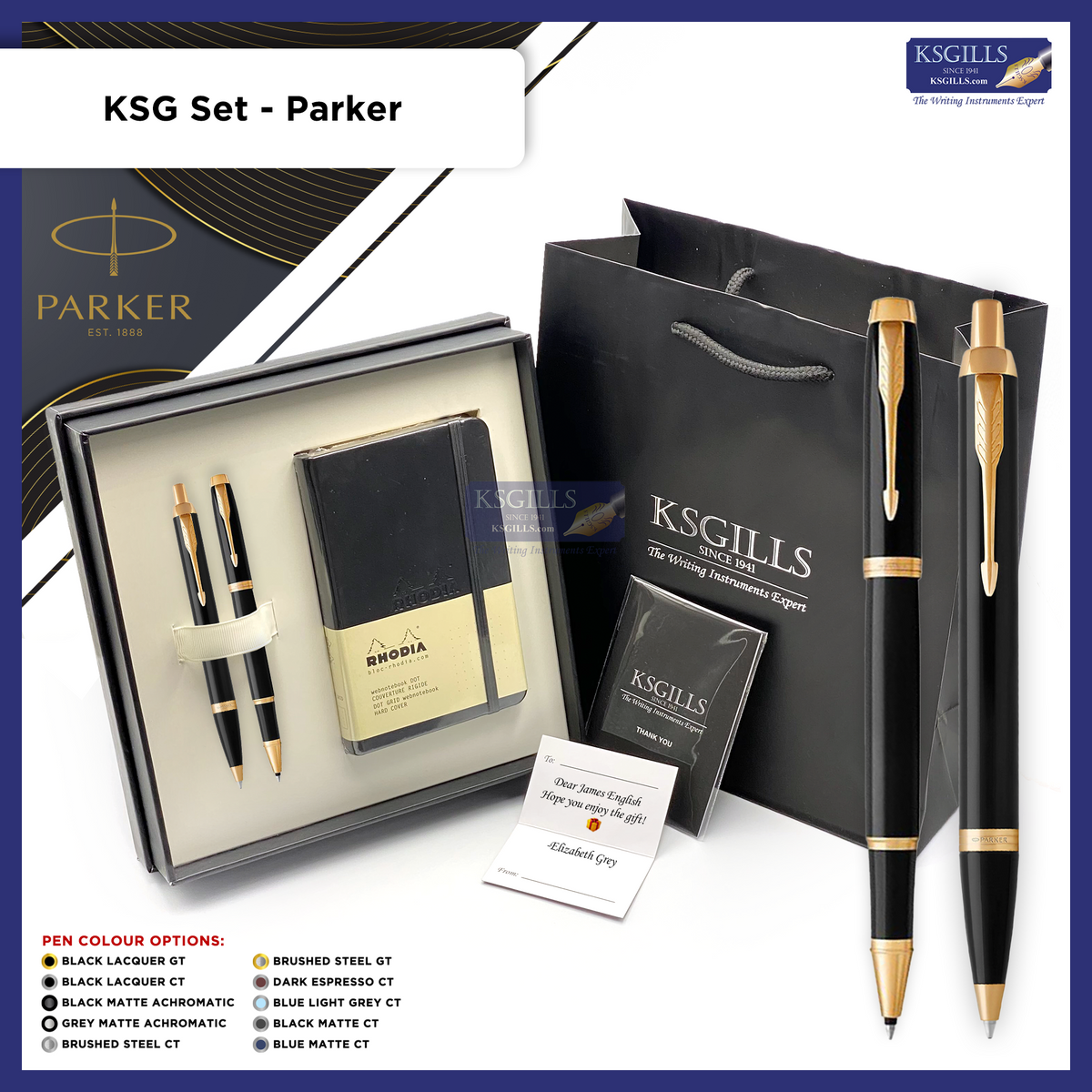 KSG set - Double Pen SET - Parker IM Rollerball & Ballpoint Pen - [Various Colours] - KSGILLS.com | The Writing Instruments Expert