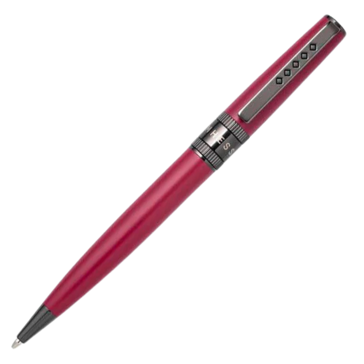 Tom Hessin Rebel Ballpoint Pen - Jewellers Rouge Red Gunmetal Black Trim