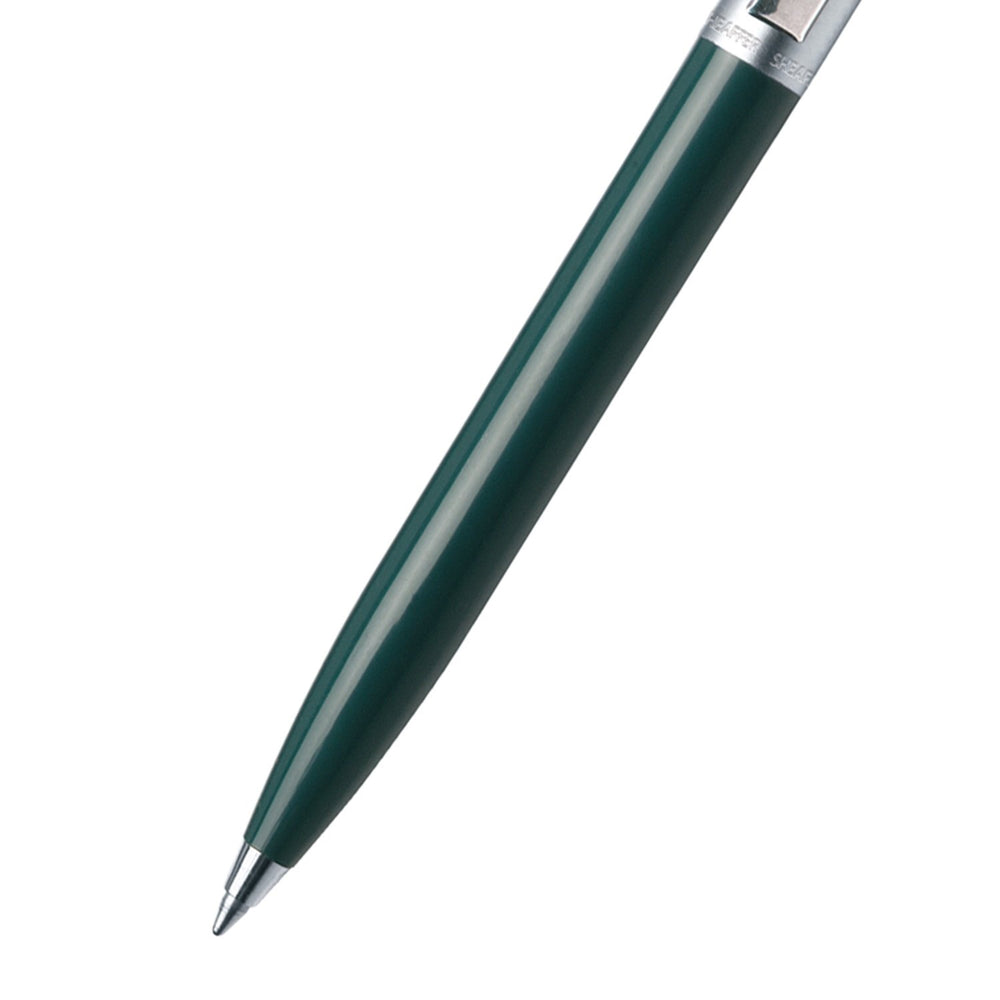 Sheaffer Sentinel Ballpoint Pen - Chrome Cap Green Barrel Chrome Trim (with LASER Engraving) - KSGILLS.com | The Writing Instruments Expert
