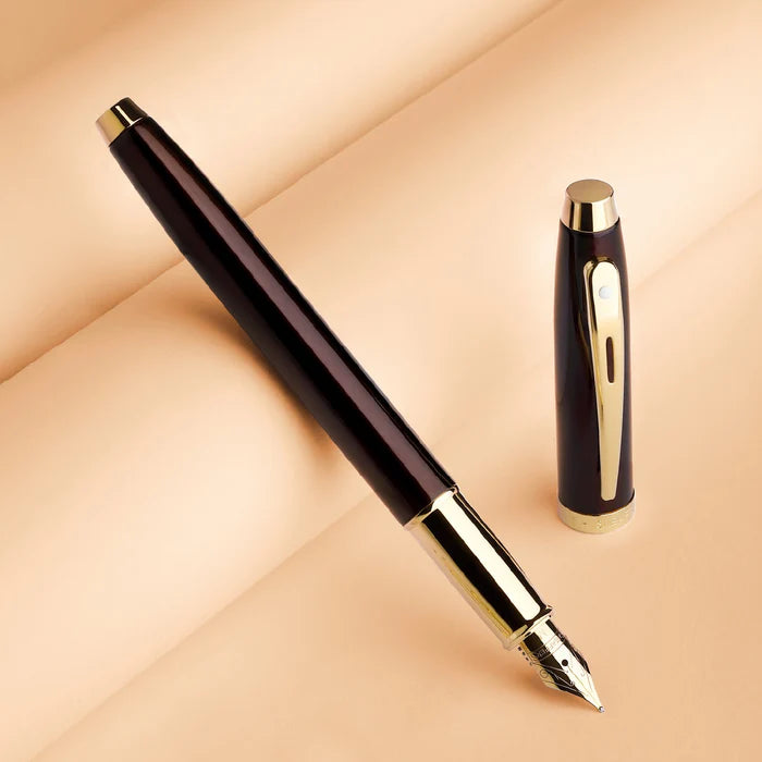 KSG set - Single Pen SET - Sheaffer 100 Fountain Pen - Brown - Coffee Edition Gold Trim