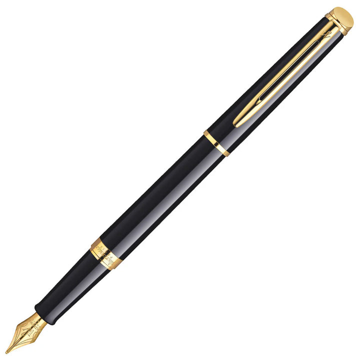 Waterman Hemisphere Fountain Pen - Black Gold Trim (Slim)