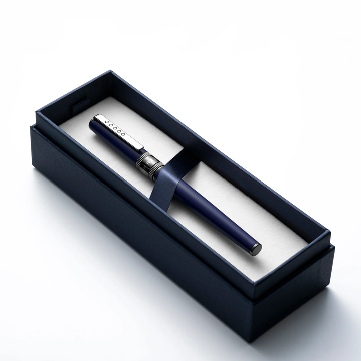 Tom Hessin Rebel Ballpoint Pen - Oxford Blue Gunmetal Black Trim