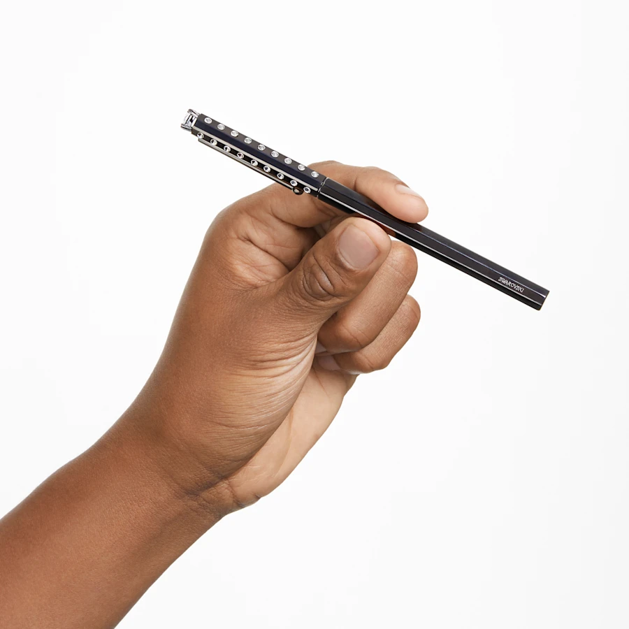 Swarovski Classic Ballpoint Pen - Black Monochrome (with LASER Engraving) - KSGILLS.com | The Writing Instruments Expert