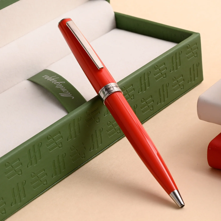 Montegrappa Armonia Ballpoint Pen -  Scarlet Red Chrome Trim