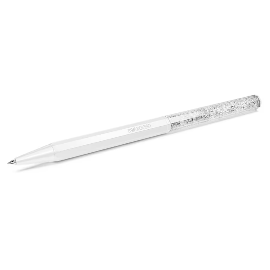 Swarovski Crystalline Octagon Ballpoint Pen - White Chrome Trim (with LASER Engraving) - KSGILLS.com | The Writing Instruments Expert