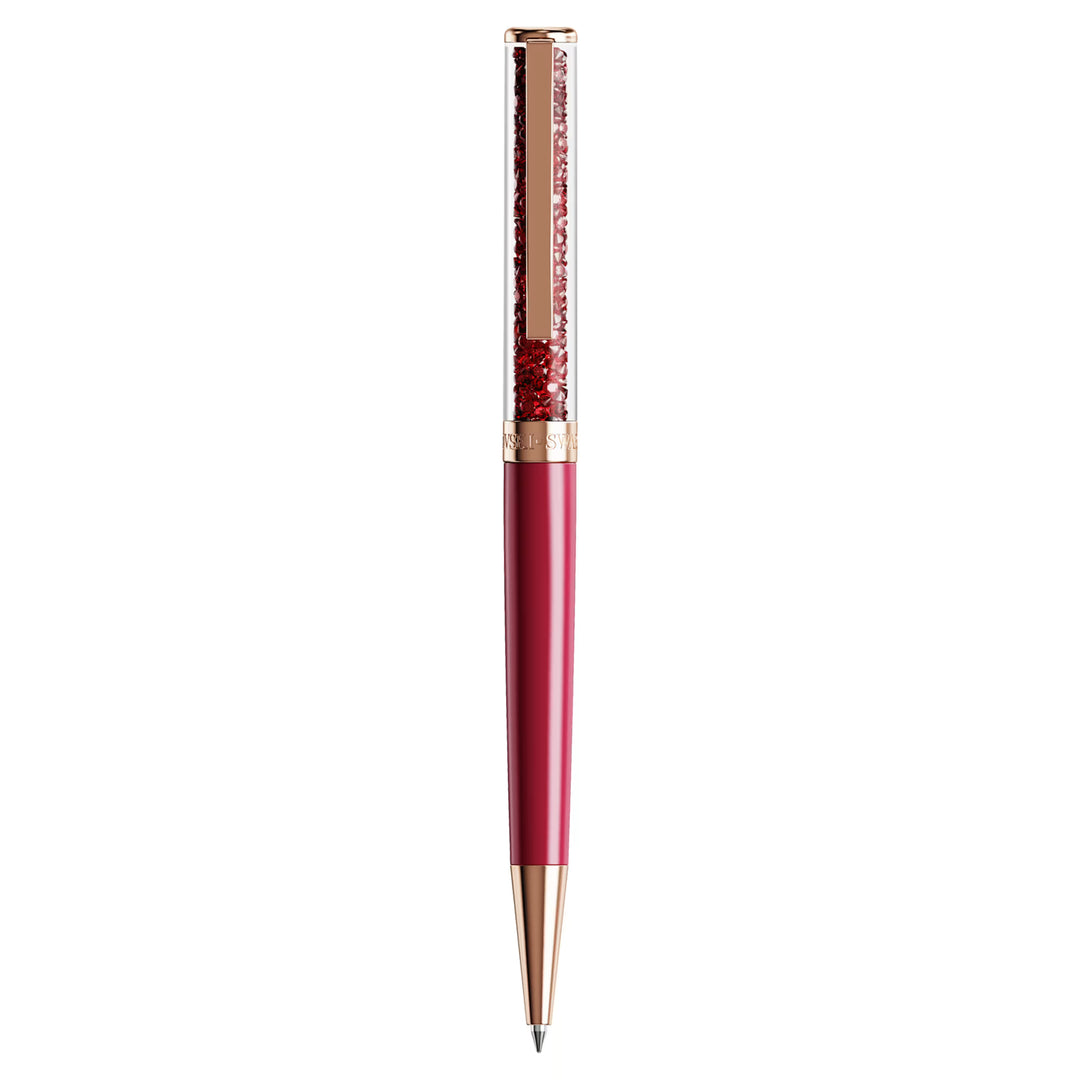Swarovski Crystalline Ballpoint Pen - Pink Red Rose Gold Trim (with LASER Engraving)