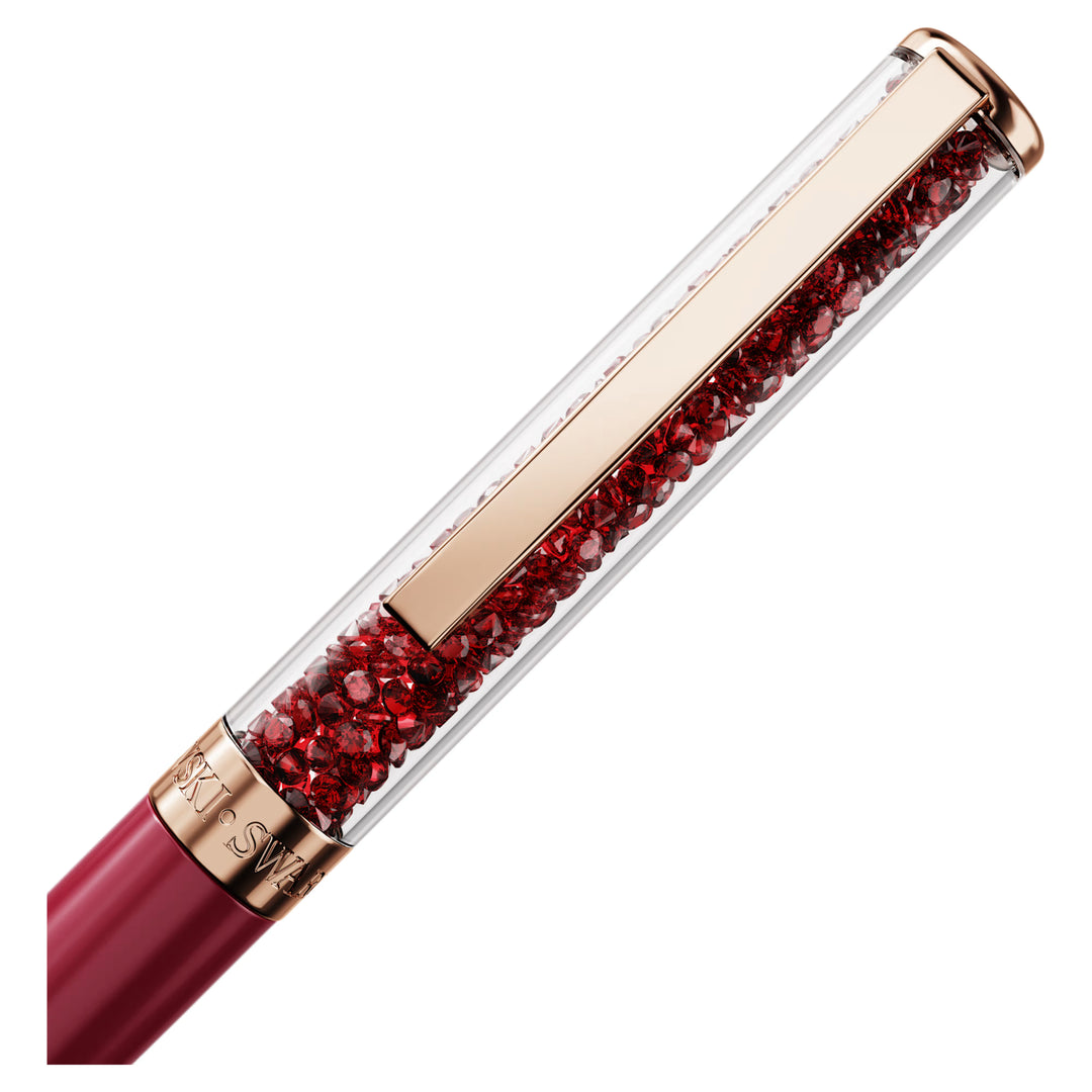 Swarovski Crystalline Ballpoint Pen - Pink Red Rose Gold Trim (with LASER Engraving)