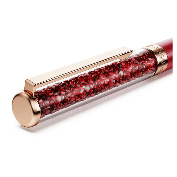 Swarovski Crystalline Ballpoint Pen - Pink Red Rose Gold Trim (with LASER Engraving)