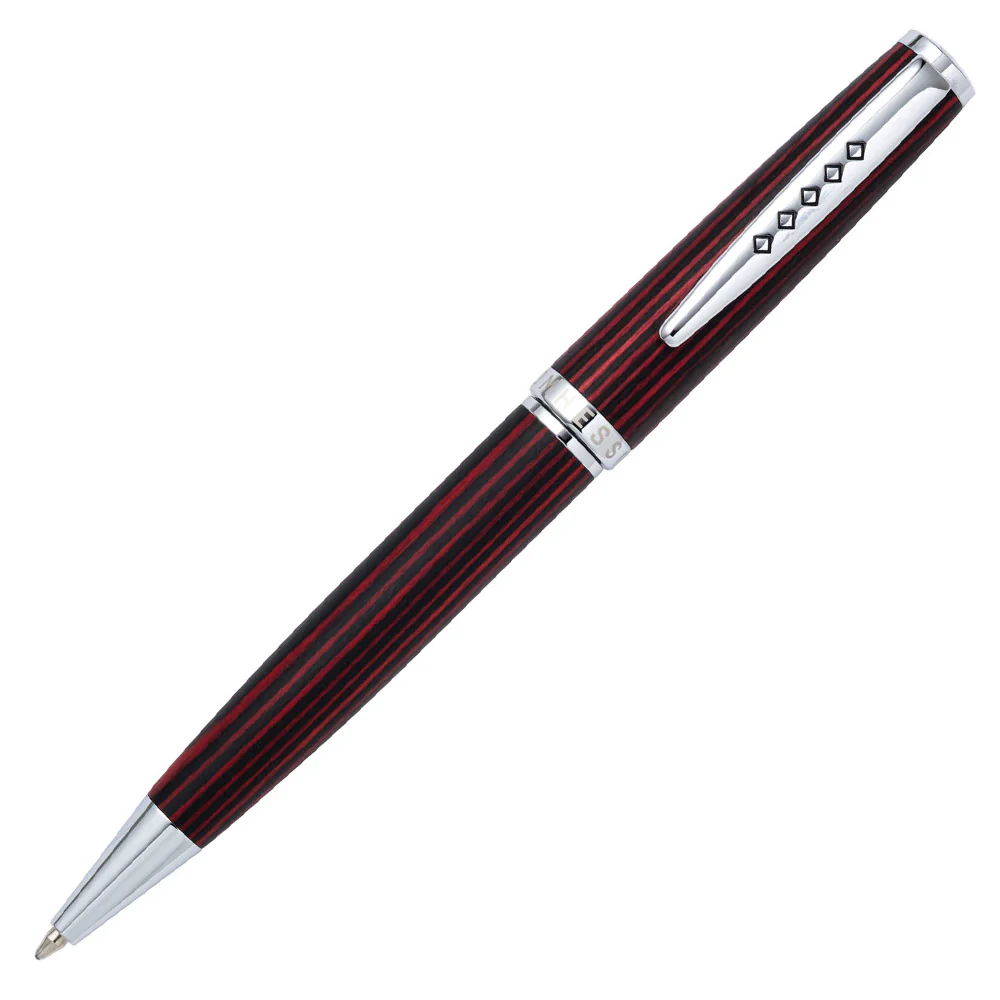 Tom Hessin Edinburgh Ballpoint Pen - Forth Bridge Red Chrome Trim