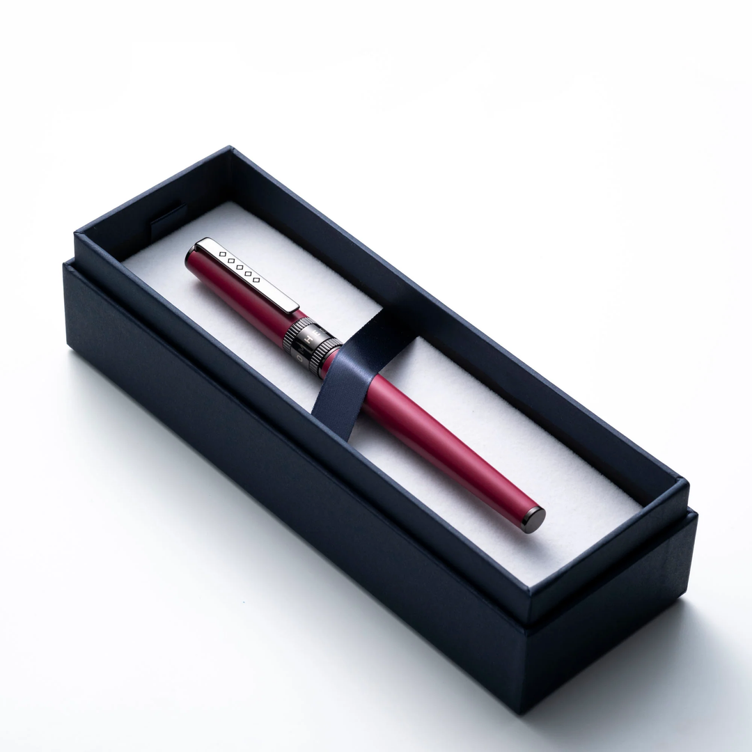 Tom Hessin Rebel Rollerball Pen - Jewellers Rouge Red Gunmetal Black Trim