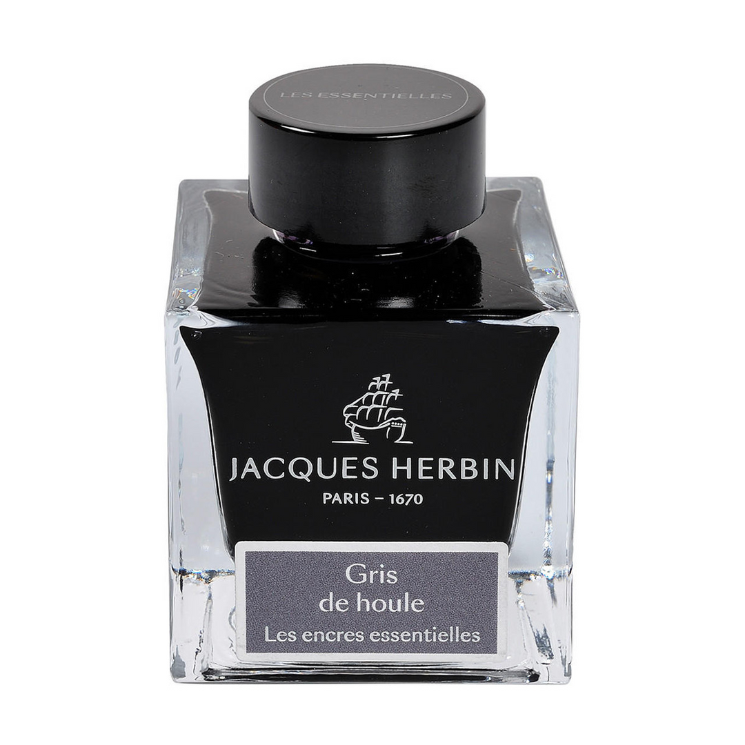 Jacques Herbin Ink Bottle - 50ml Fountain Pen - Essentials Series - Gris de houle Grey