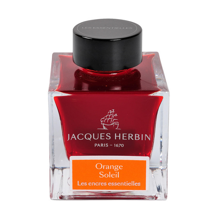 Jacques Herbin Ink Bottle - 50ml Fountain Pen - Essentials Series - Orange Soleil