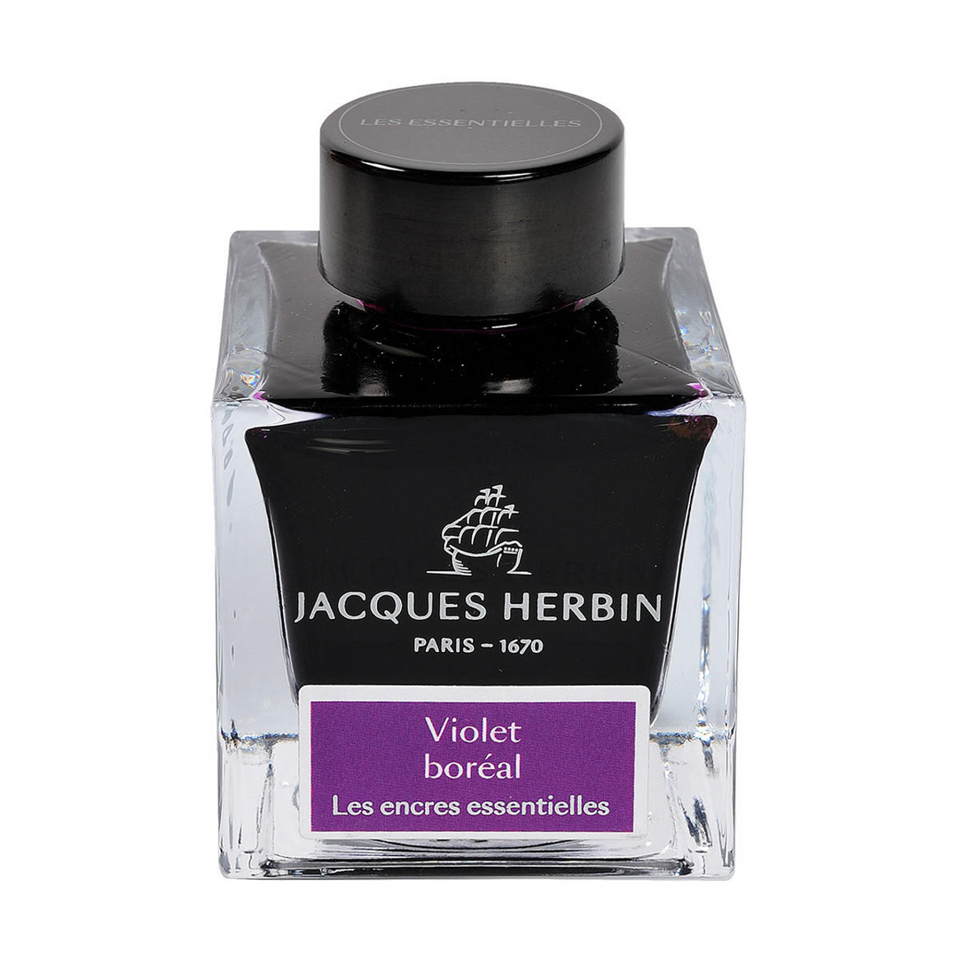 Jacques Herbin Ink Bottle - 50ml Fountain Pen - Essentials Series - Violet Boreal