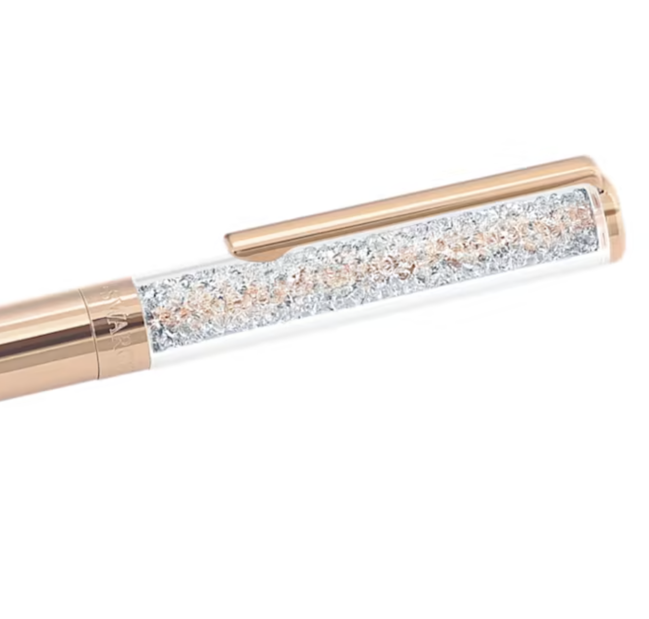Swarovski Crystalline Ballpoint Pen - Rose Gold Trim (with LASER Engraving) - KSGILLS.com | The Writing Instruments Expert