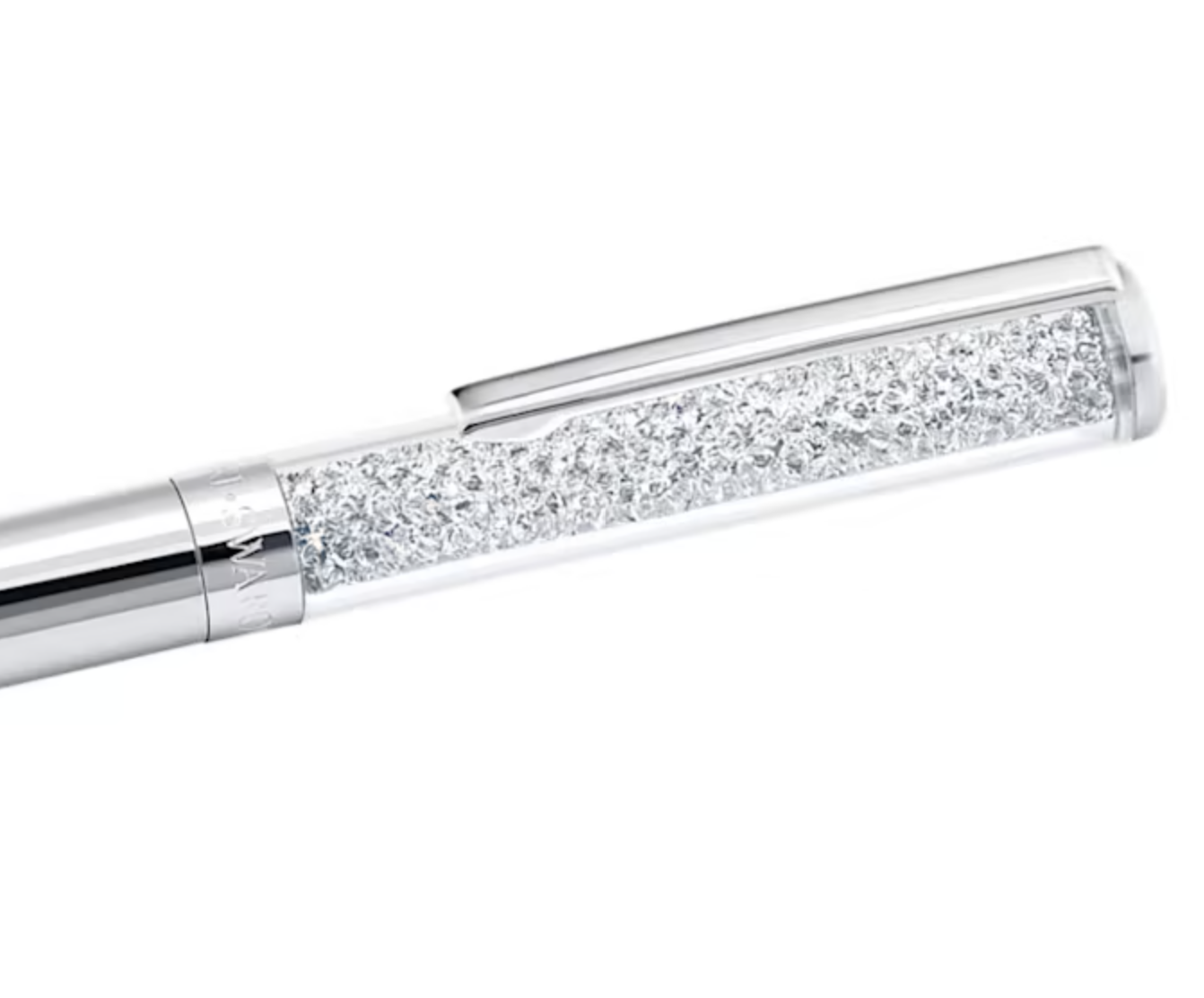 Swarovski Crystalline Ballpoint Pen - Silver Chrome Trim (with LASER Engraving) - KSGILLS.com | The Writing Instruments Expert