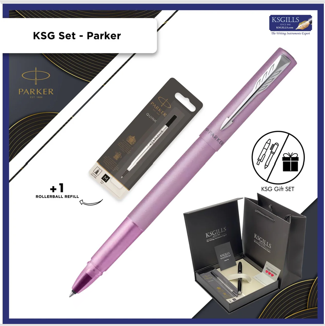 KSG set - GIFT SET & Single Pen (Parker Vector XL Rollerball Pen [Various Colours] with 1pc EXTRA REFILL