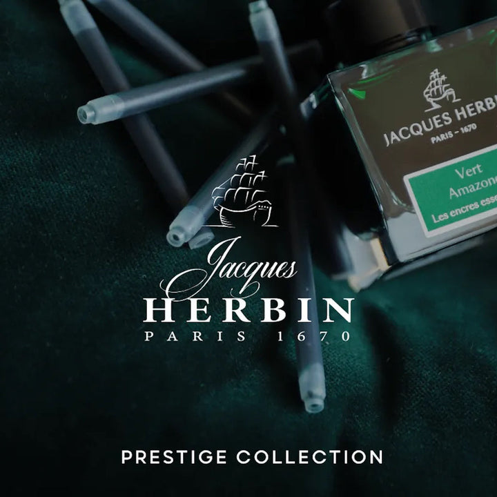 Jacques Herbin Ink Bottle - 50ml Fountain Pen - 1798 Cornaline d'Egypte Orange (Glitter Sheen)