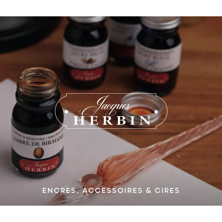 Jacques Herbin Ink Bottle - 50ml Fountain Pen - 1798 Cornaline d'Egypte Orange (Glitter Sheen)