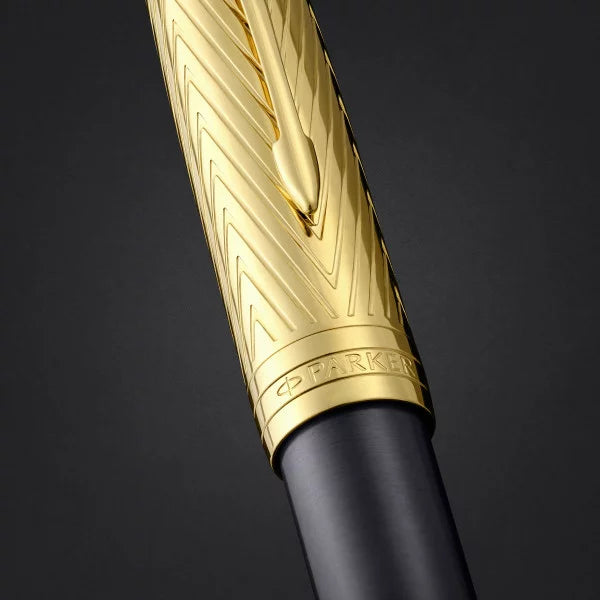Parker Sonnet Fountain Pen - Pioneers Collection Arrow Black Gold Trim (18K Gold Nib)
