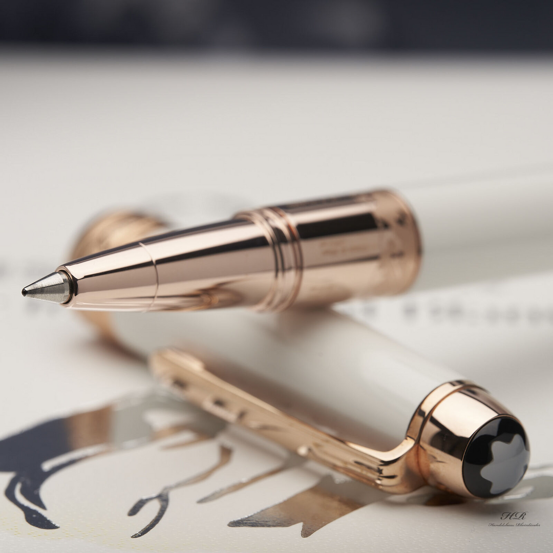 Montblanc Solitaire Tribute Red Gold Mozart Rollerball Pen - White Red Gold - KSGILLS.com | The Writing Instruments Expert