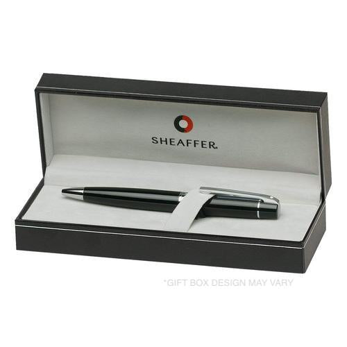 Sheaffer 300 Ballpoint Pen - Black Chrome Trim Glossy Lacquer - KSGILLS.com | The Writing Instruments Expert