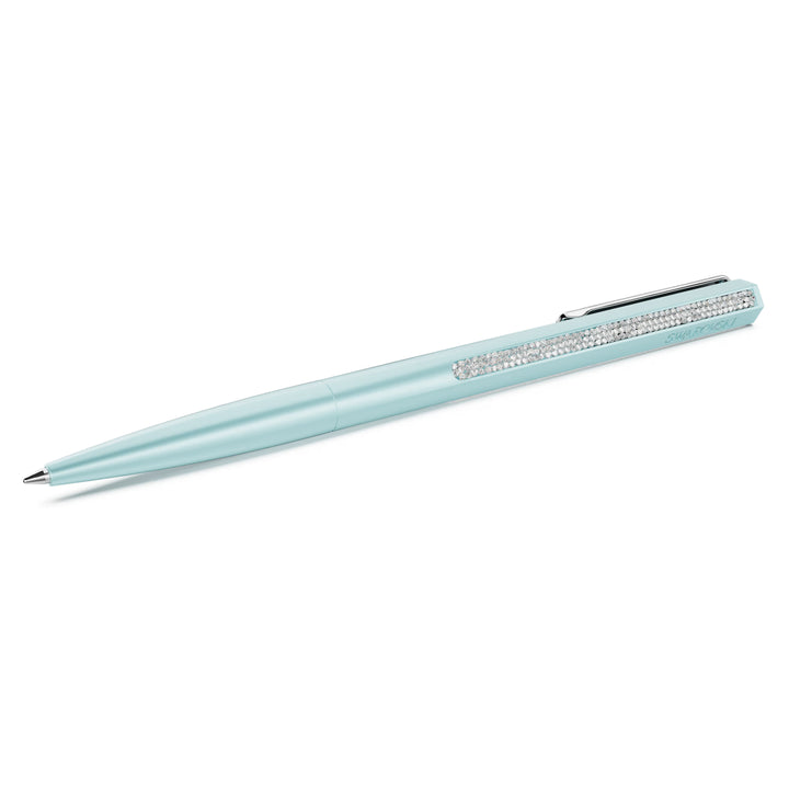 Swarovski Crystal Shimmer Hexagon Ballpoint Pen - Blue Chrome Trim (with LASER Engraving)