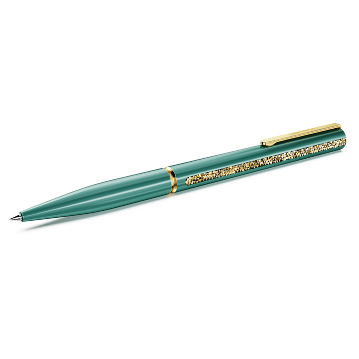 Swarovski Crystal Shimmer Glossy Shinny Ballpoint Pen - Green Gold Trim (with LASER Engraving)