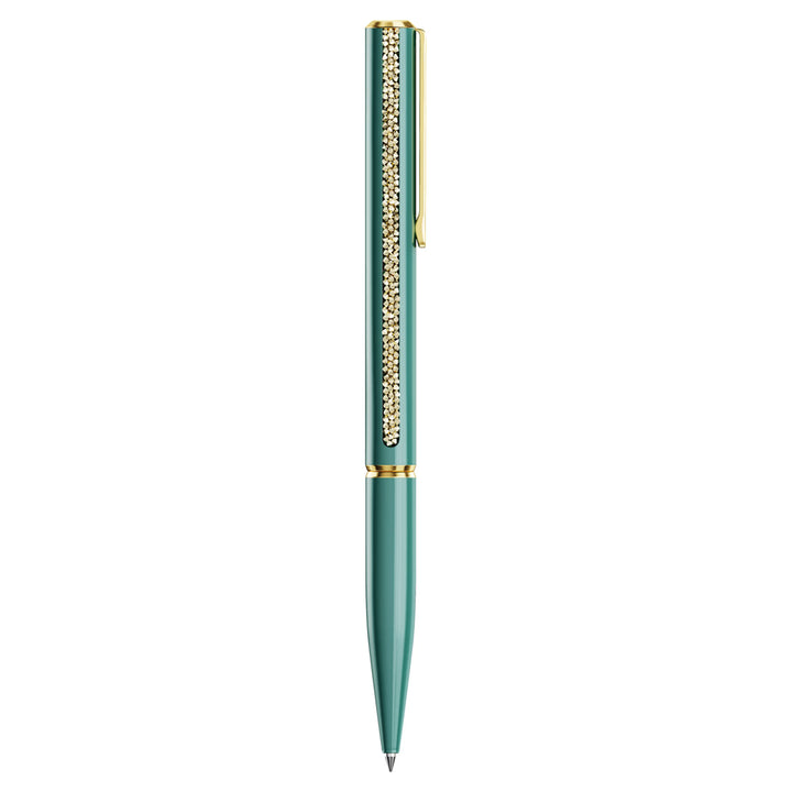 Swarovski Crystal Shimmer Glossy Shinny Ballpoint Pen - Green Gold Trim (with LASER Engraving)