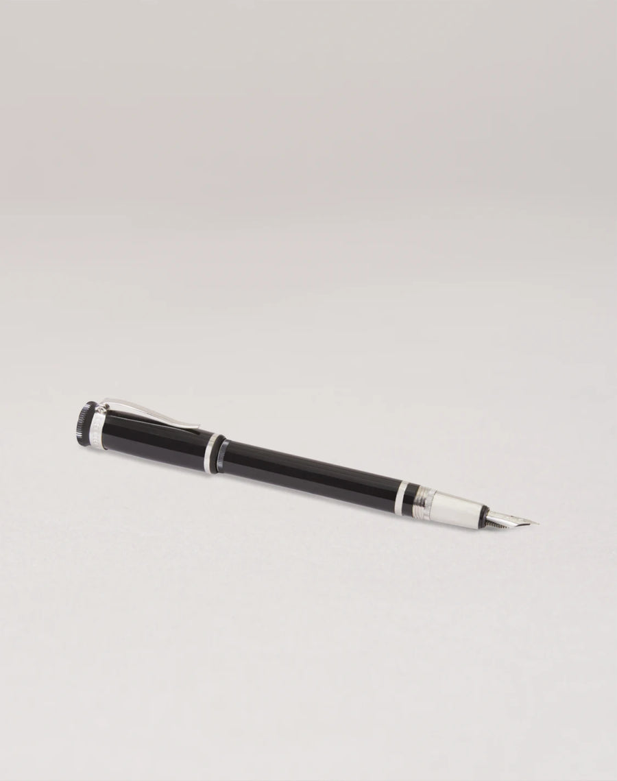 Dunhill Sentryman Fountain Pen - Black Chrome Trim - KSGILLS.com | The Writing Instruments Expert