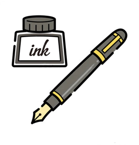 ADD-ON Pen: KENTZAI Fountain Pen (with SCHMIDT Germany - Nib Size - Broad) Diamine 30ml Ink Bottle Black