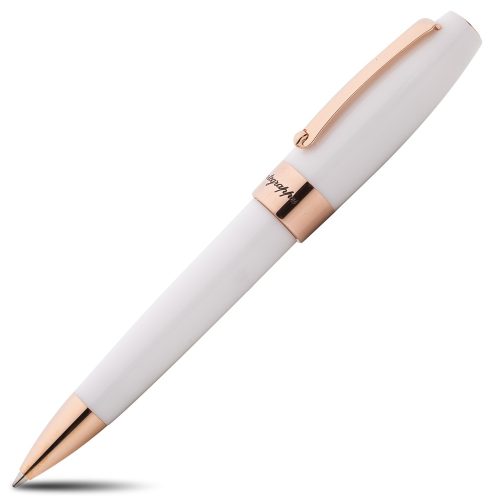 Montegrappa Fortuna Ballpoint Pen - White Rose Gold Trim - KSGILLS.com | The Writing Instruments Expert