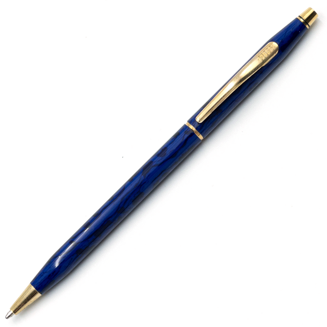 Cross Classic Century Ballpoint Pen - Blue Marble Gold Trim (USA Classic Edition) - KSGILLS.com | The Writing Instruments Expert