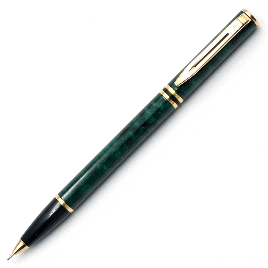 Waterman Laureat Mechanical Pencil - Green Marble Gold Trim (0.7mm) (France Classic Edition) - KSGILLS.com | The Writing Instruments Expert