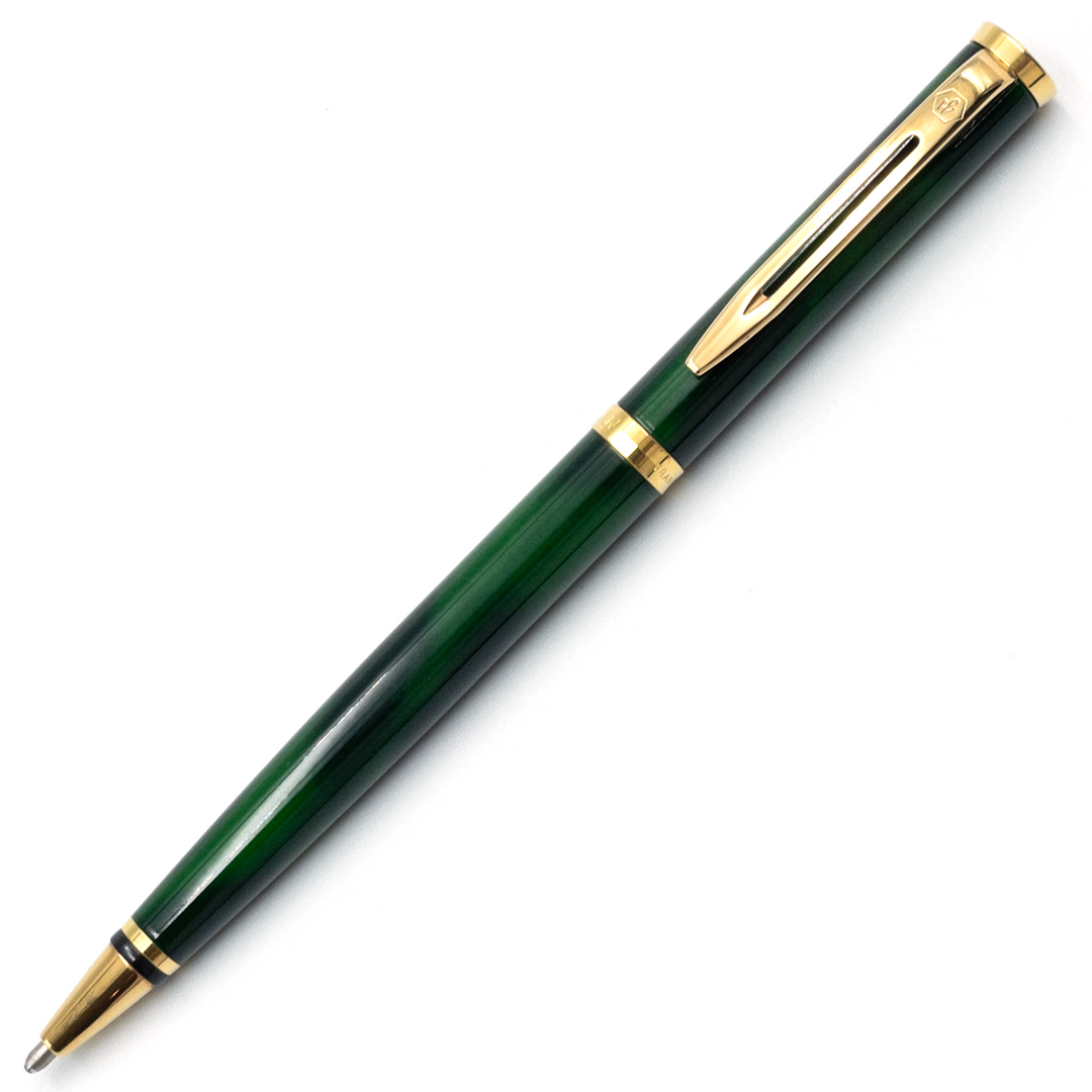 Waterman Preface Ballpoint Pen - Green Marble Gold Trim (France Classic Edition) - KSGILLS.com | The Writing Instruments Expert
