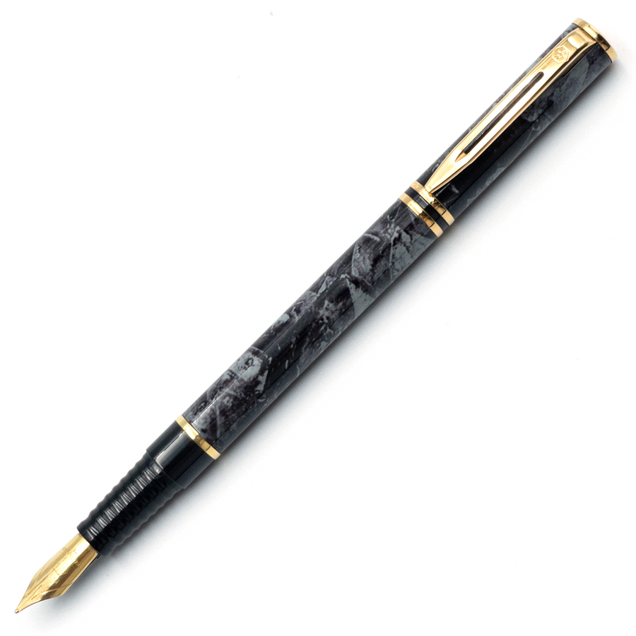 Waterman Laureat Fountain Pen - Black Marble Gold Trim (France Classic Edition) - KSGILLS.com | The Writing Instruments Expert